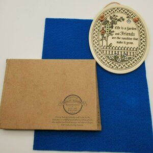 NWT Vtg Trinity Pottery Ceramic "Life is a Garden & Friends" Ceramic Wall Plaque